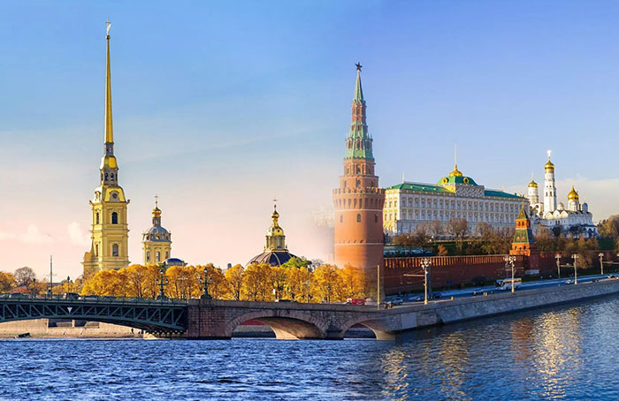 2 in 1: Moskau und St. Petersburg im Doppelpack